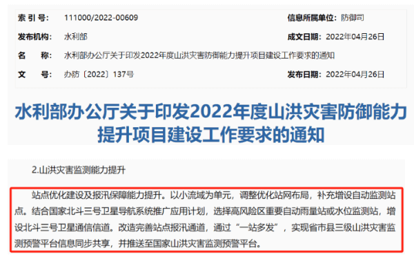 2022年度山洪災(zāi)害防御能力提升項(xiàng)目建設(shè)工作要求
